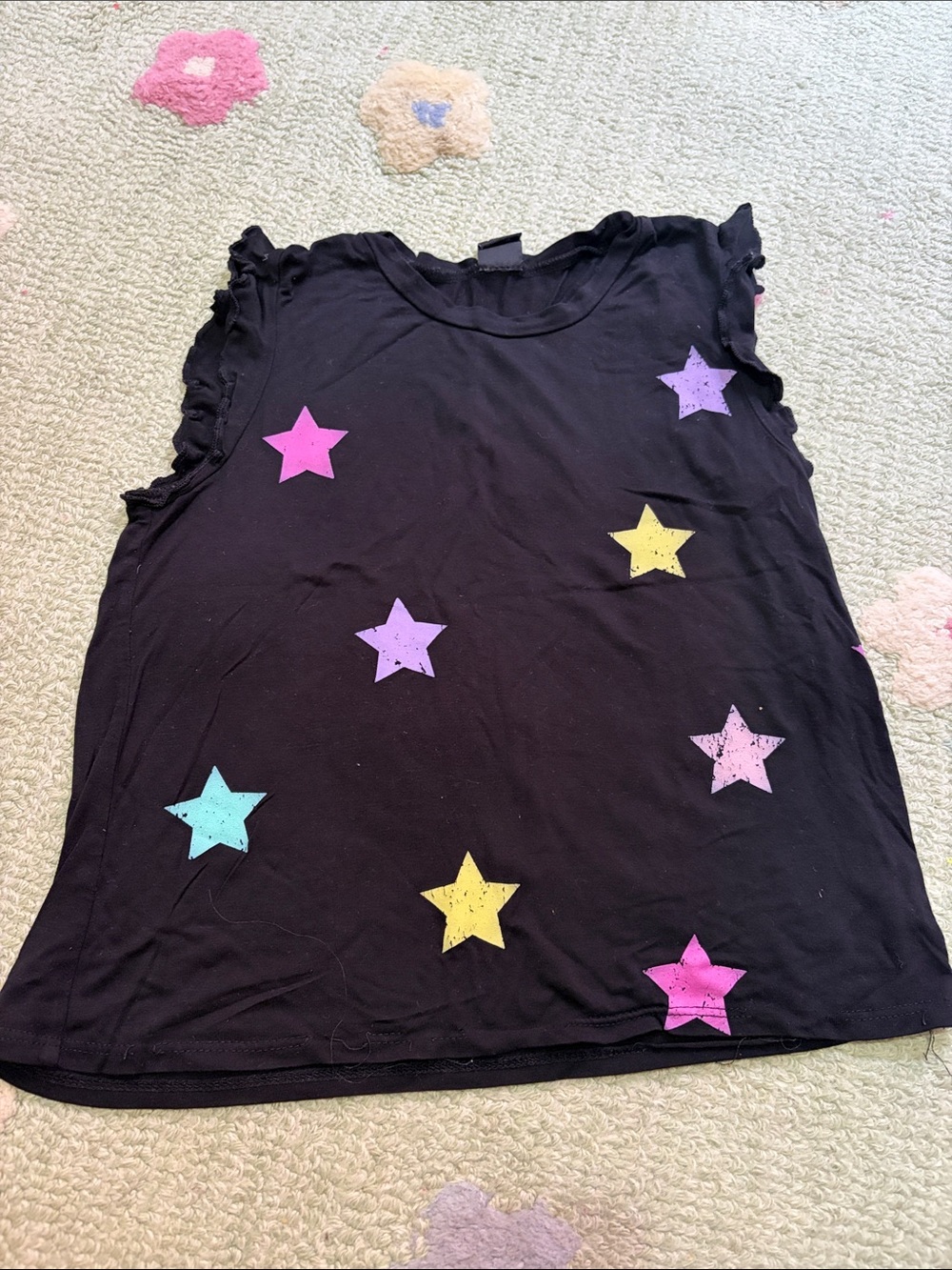 Girls' PixieLane Short-Sleeve Star Print Ruffle Tee
